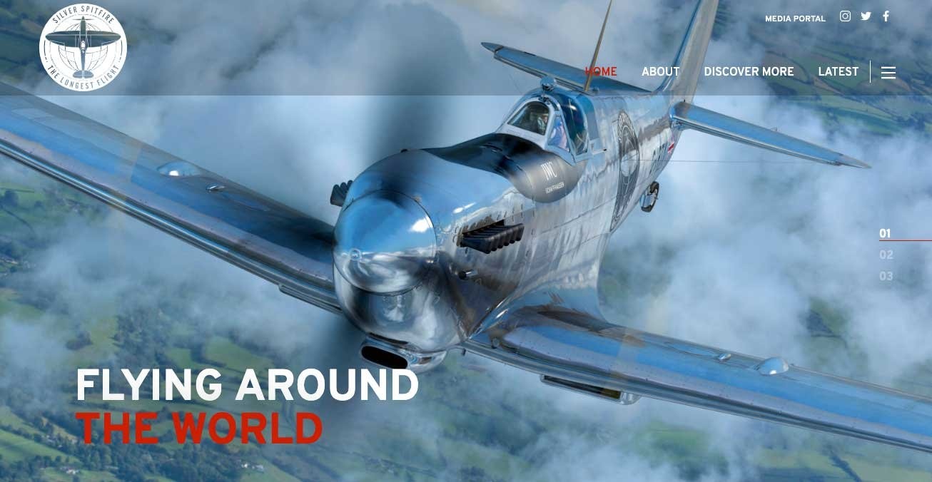Silver Spitfire – The Longest Flight | Website Wins 2018 Vega Digital Awards