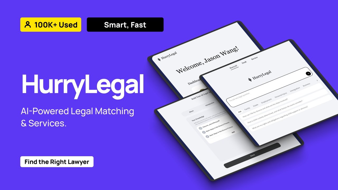 HurryLegal | 2025 NY Product Design Awards