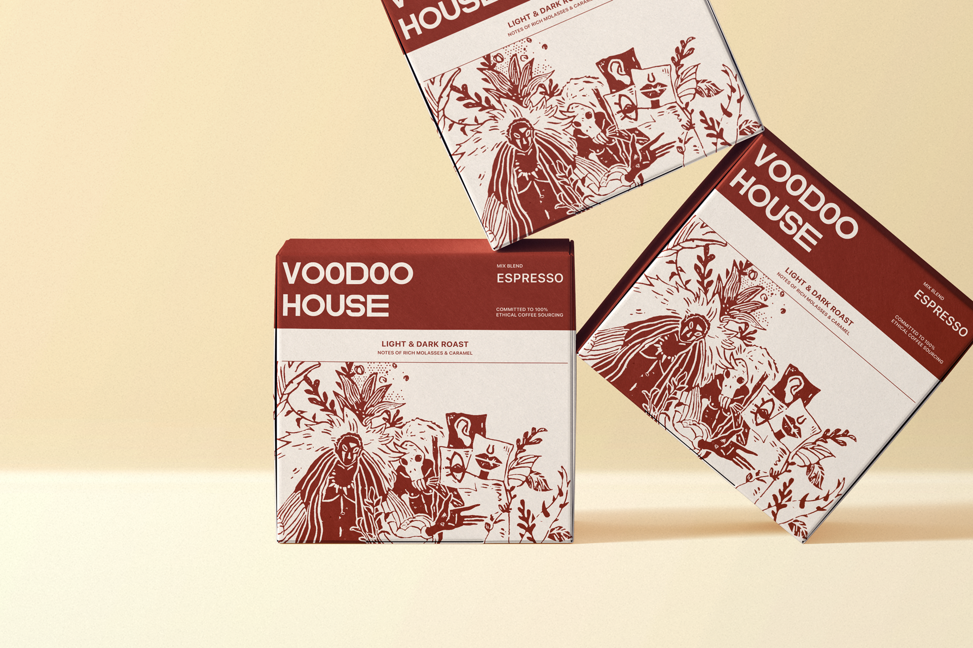 VOODOO HOUSE mixed blend espresso package design | MUSE Design Awards