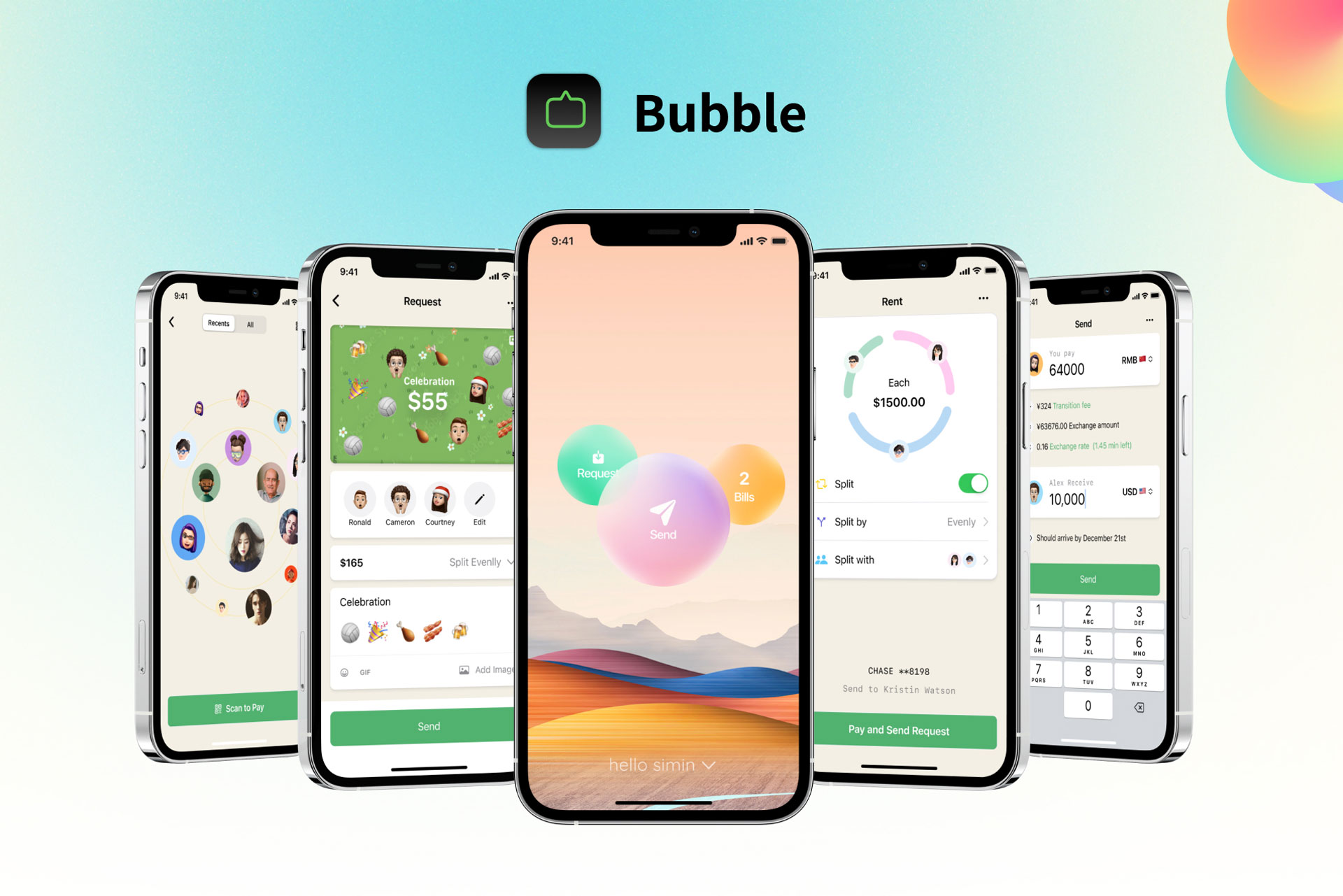 Bubble - Finance App for Friends | Simin Gu