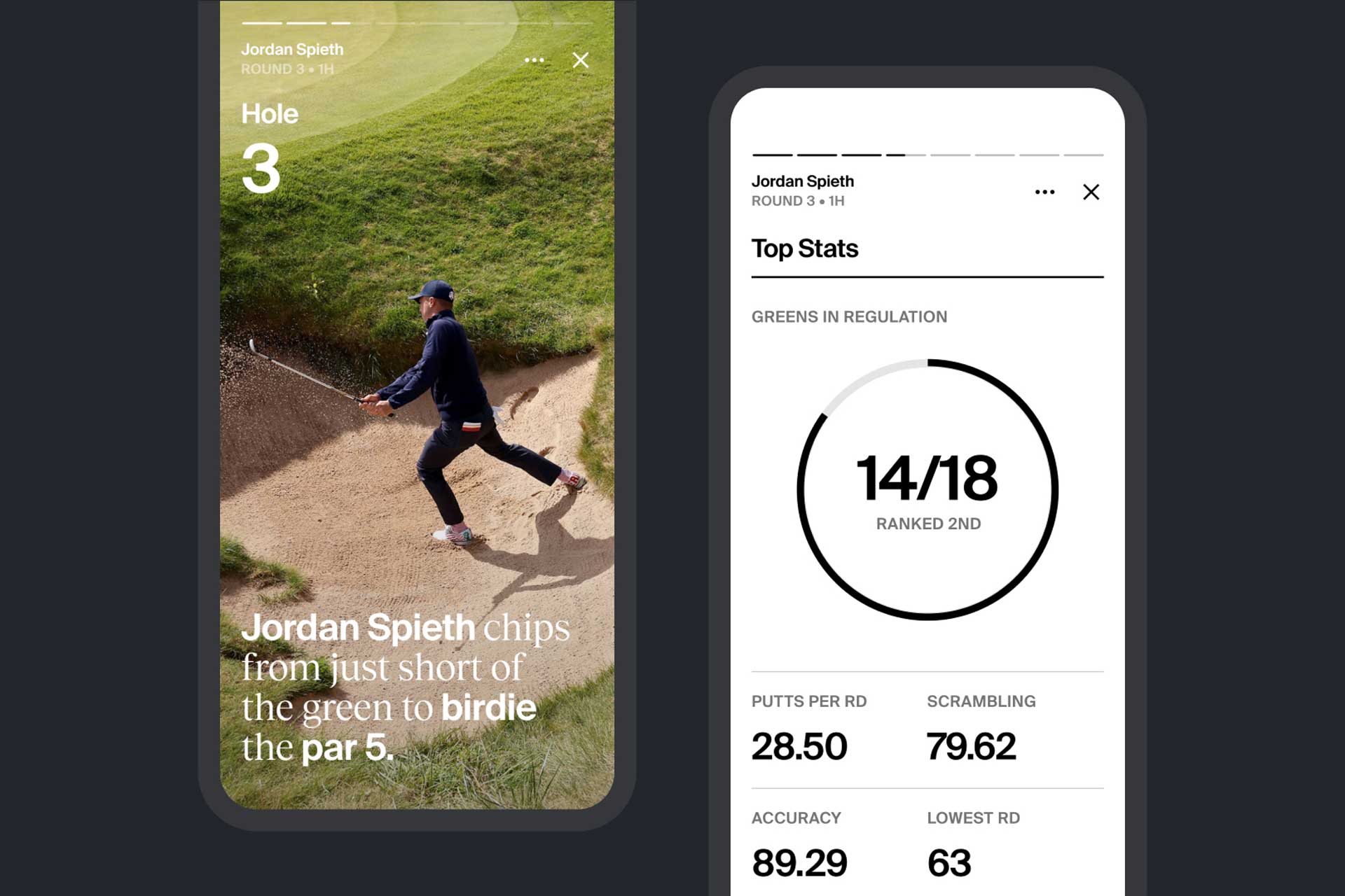 PGA TOUR Mobile App | Work & Co and PGA Tour